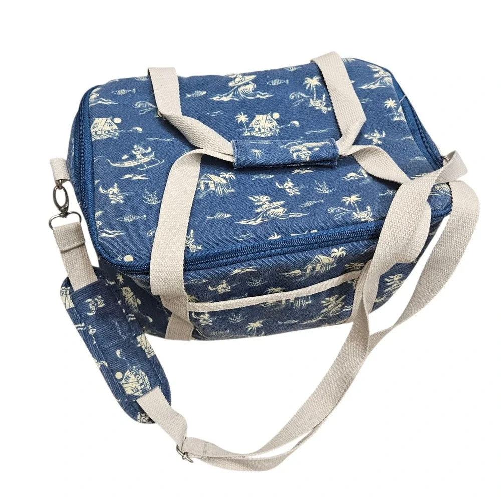 Disney Stitch Lilo & Stitch Hawaiian‎ Print Insulated Lunch Bag Tote Cooler